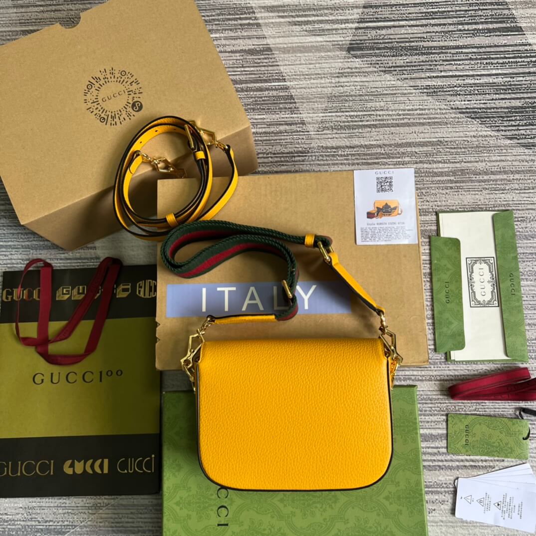 gucci shoulder mini bag yellow 658874