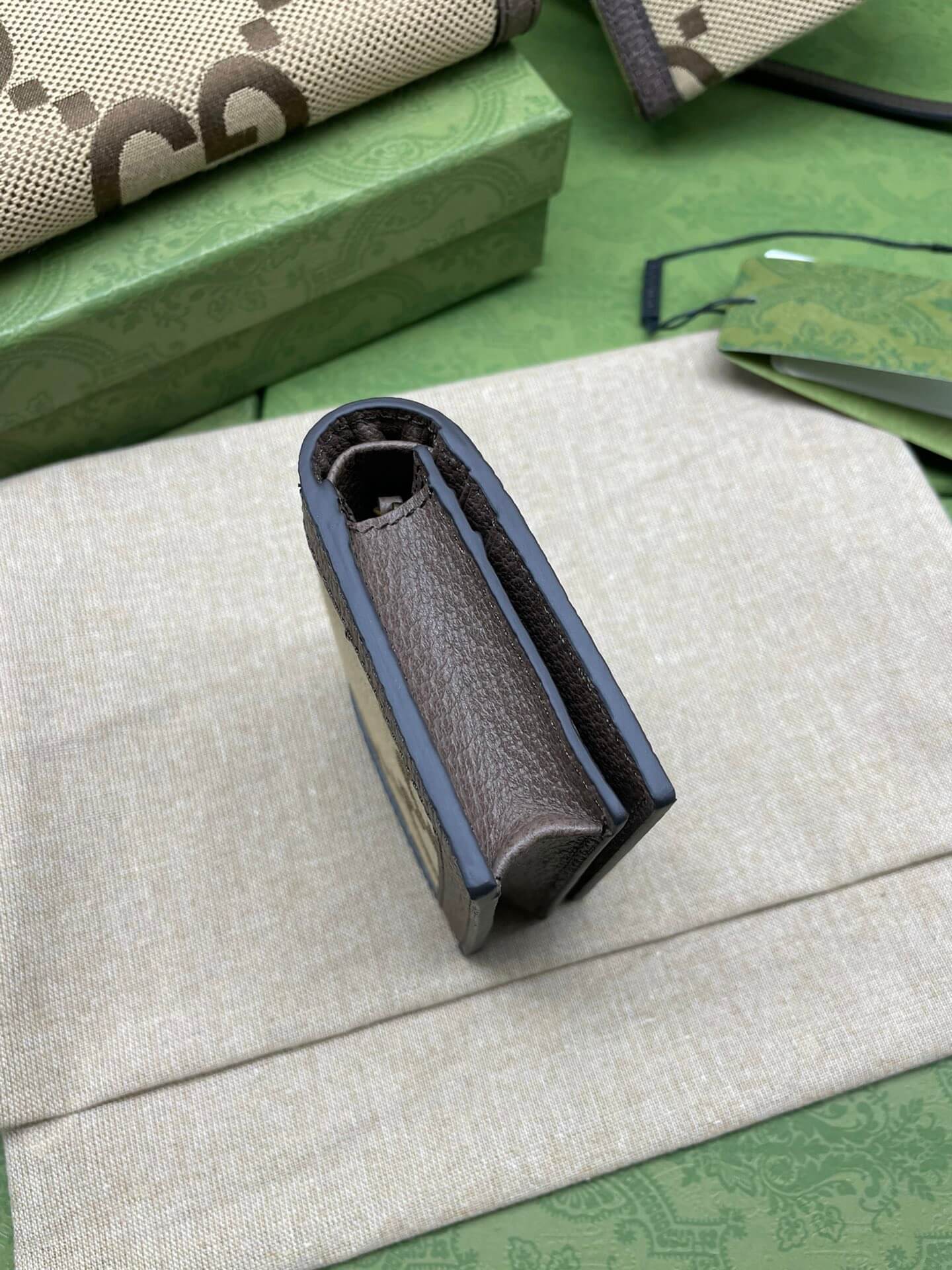 gg bamboo wallet card bag browm free shipping
