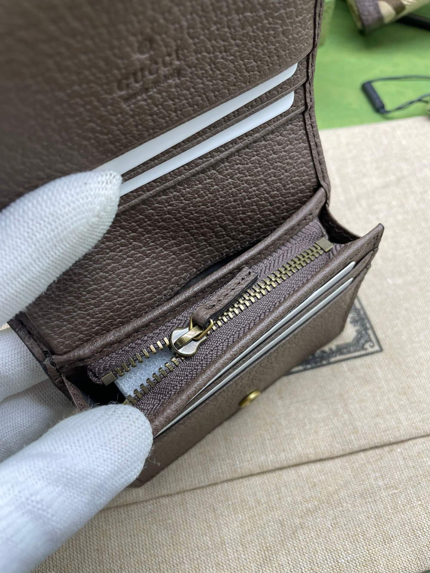 gg bamboo wallet card bag browm free shipping