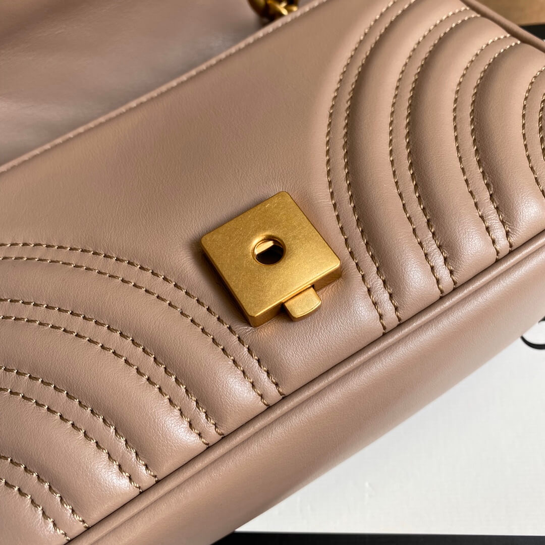gg 446744 shoulder bag leather wild gg mrmon marmont cross body bags nude