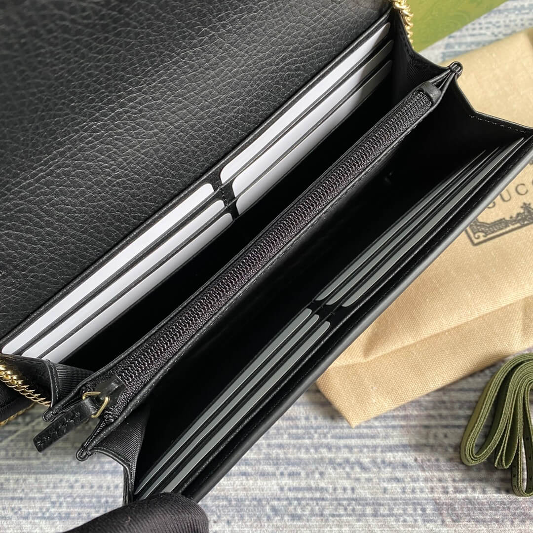 gg 546585 shoulder bag wallet free shipping black leather