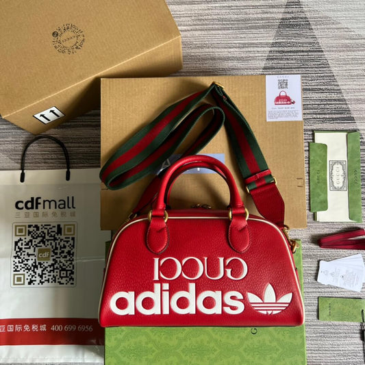gg 702397 shoulder bag handbag red adidas x gc