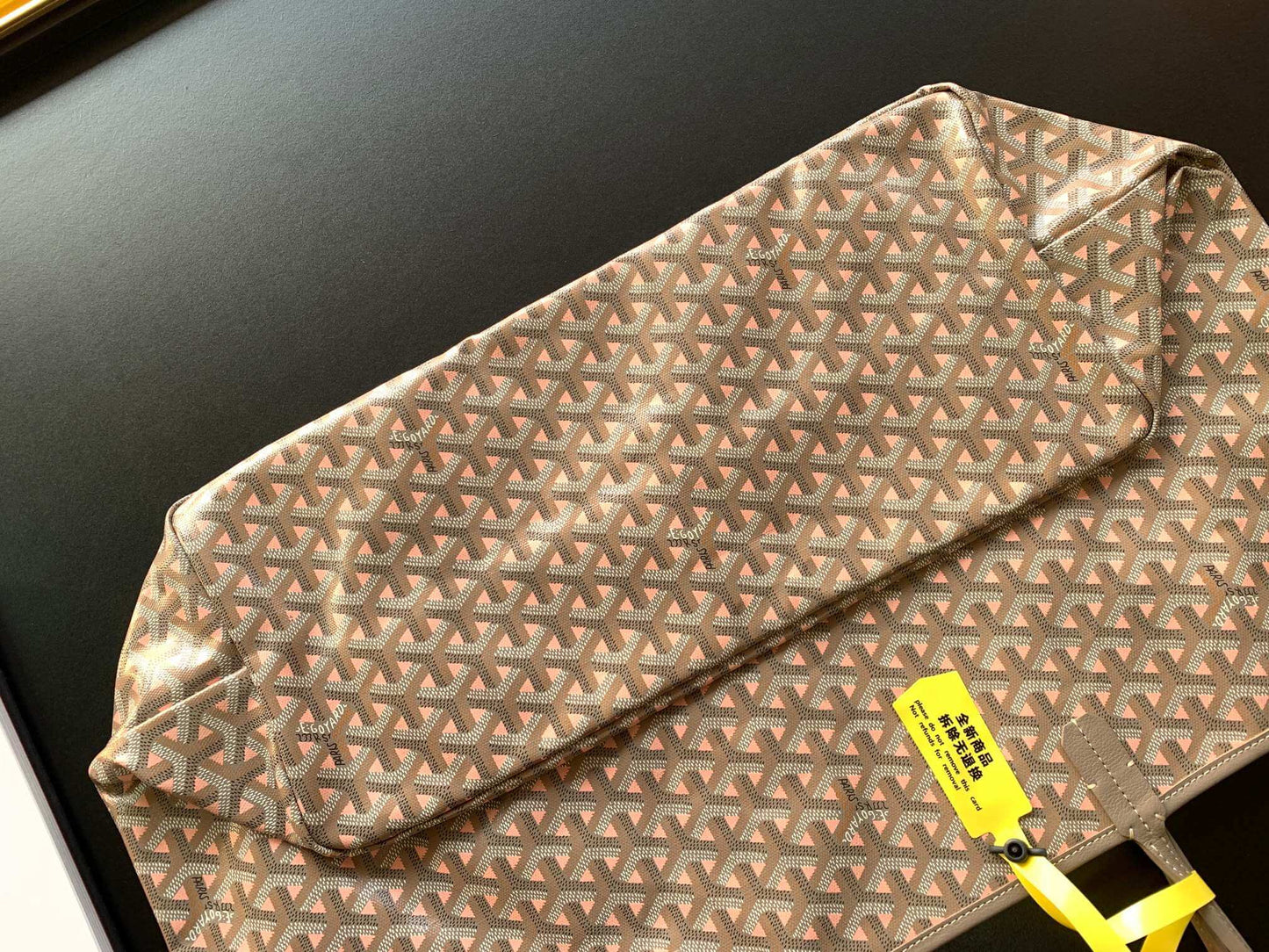 goyard gm size tote handbag 020144 grey pink