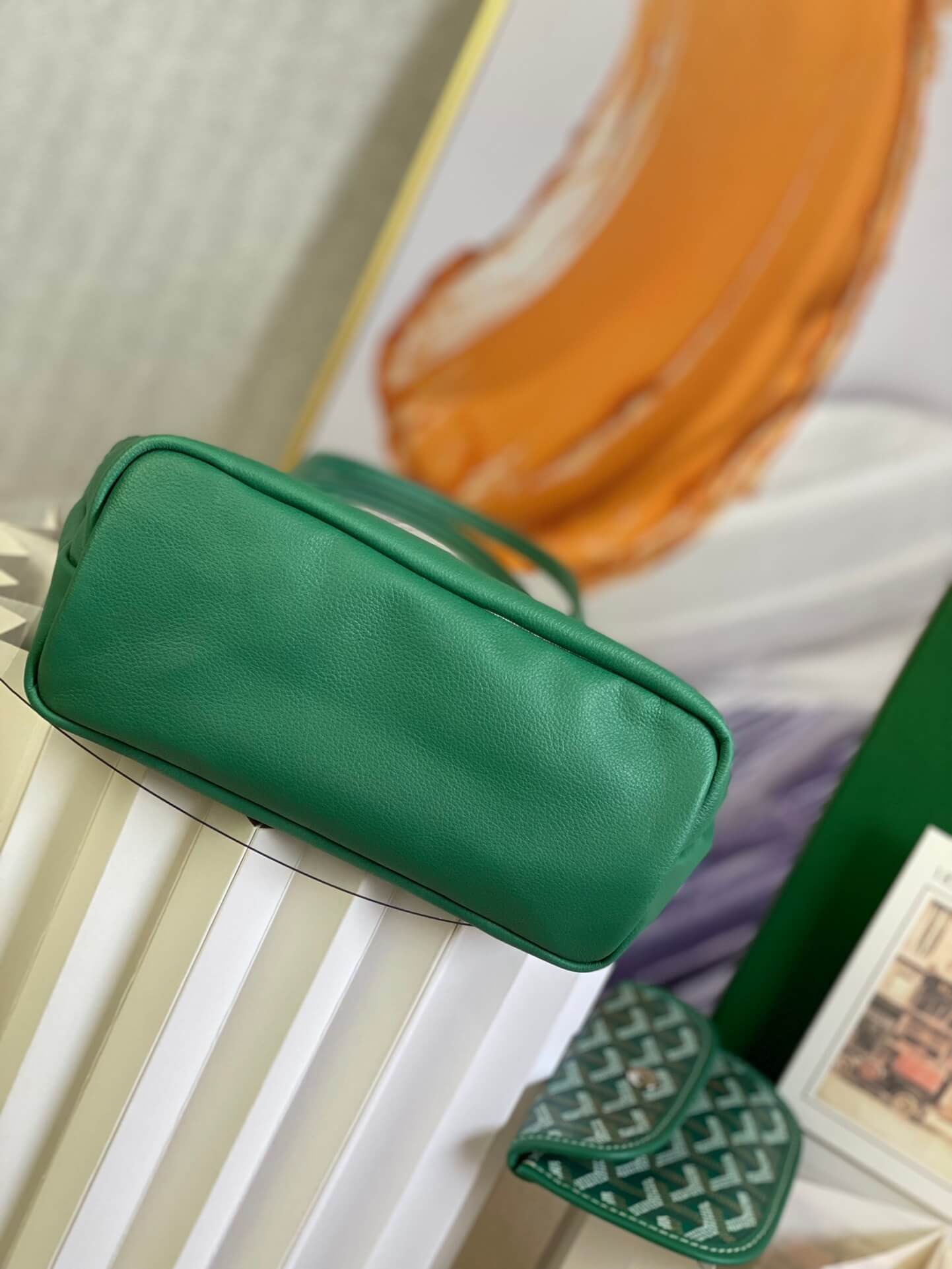 gy 020660 green sac anjou mini tote bag reversible leather