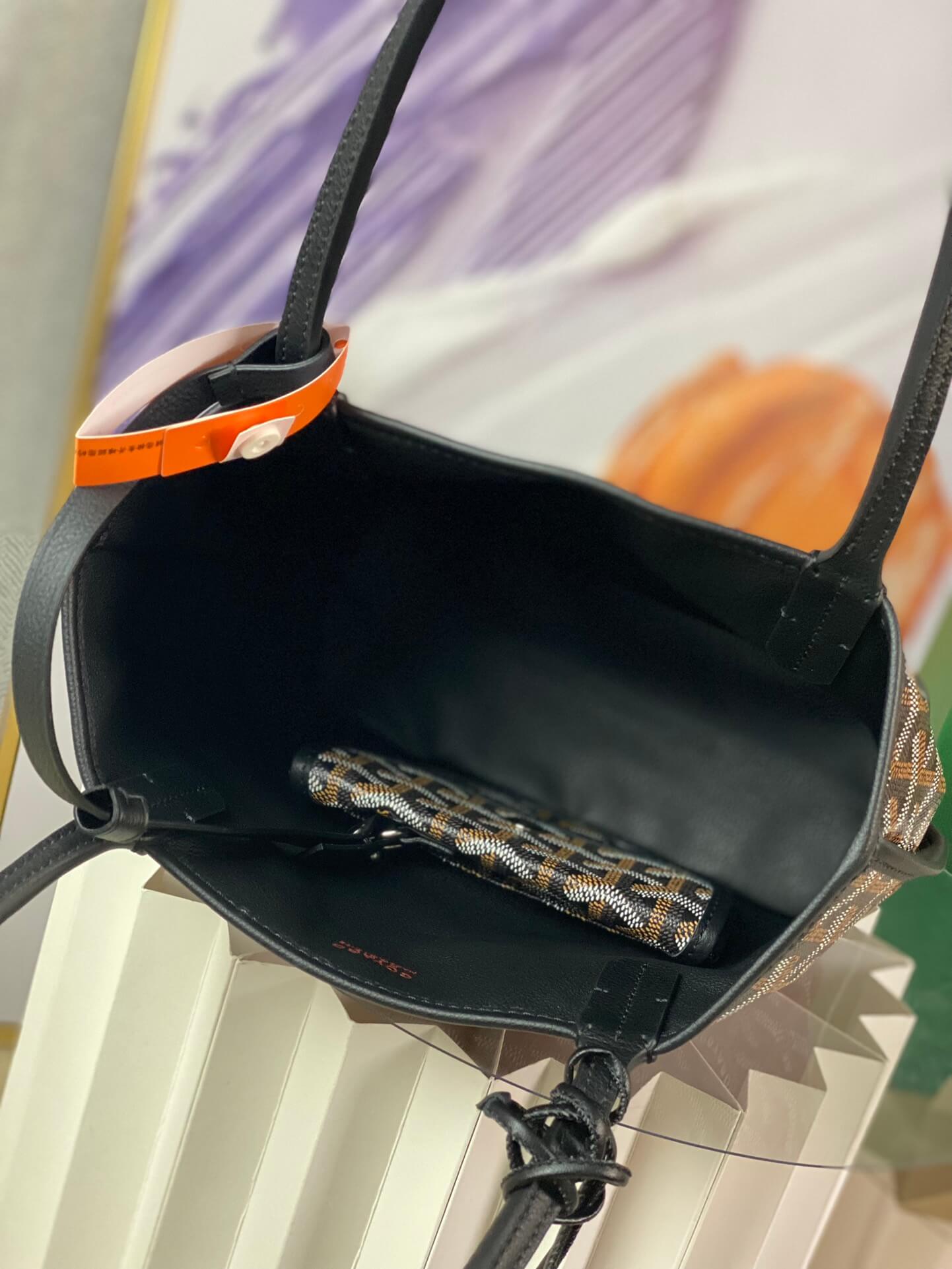 gy 020660 black sac anjou mini tote bag reversible leather