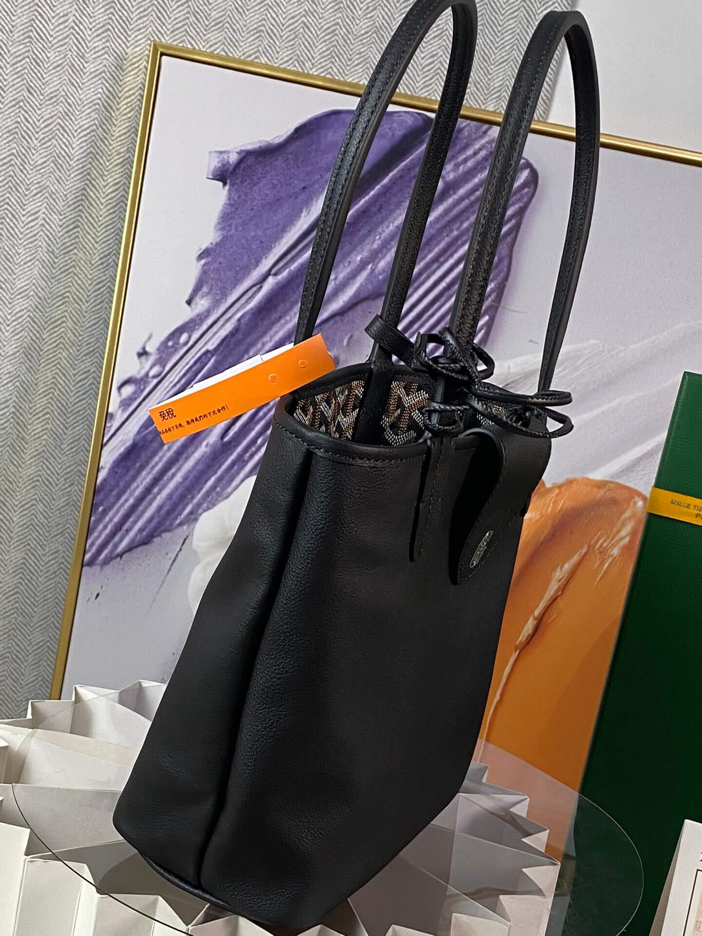 gy 020660 black sac anjou mini tote bag reversible leather