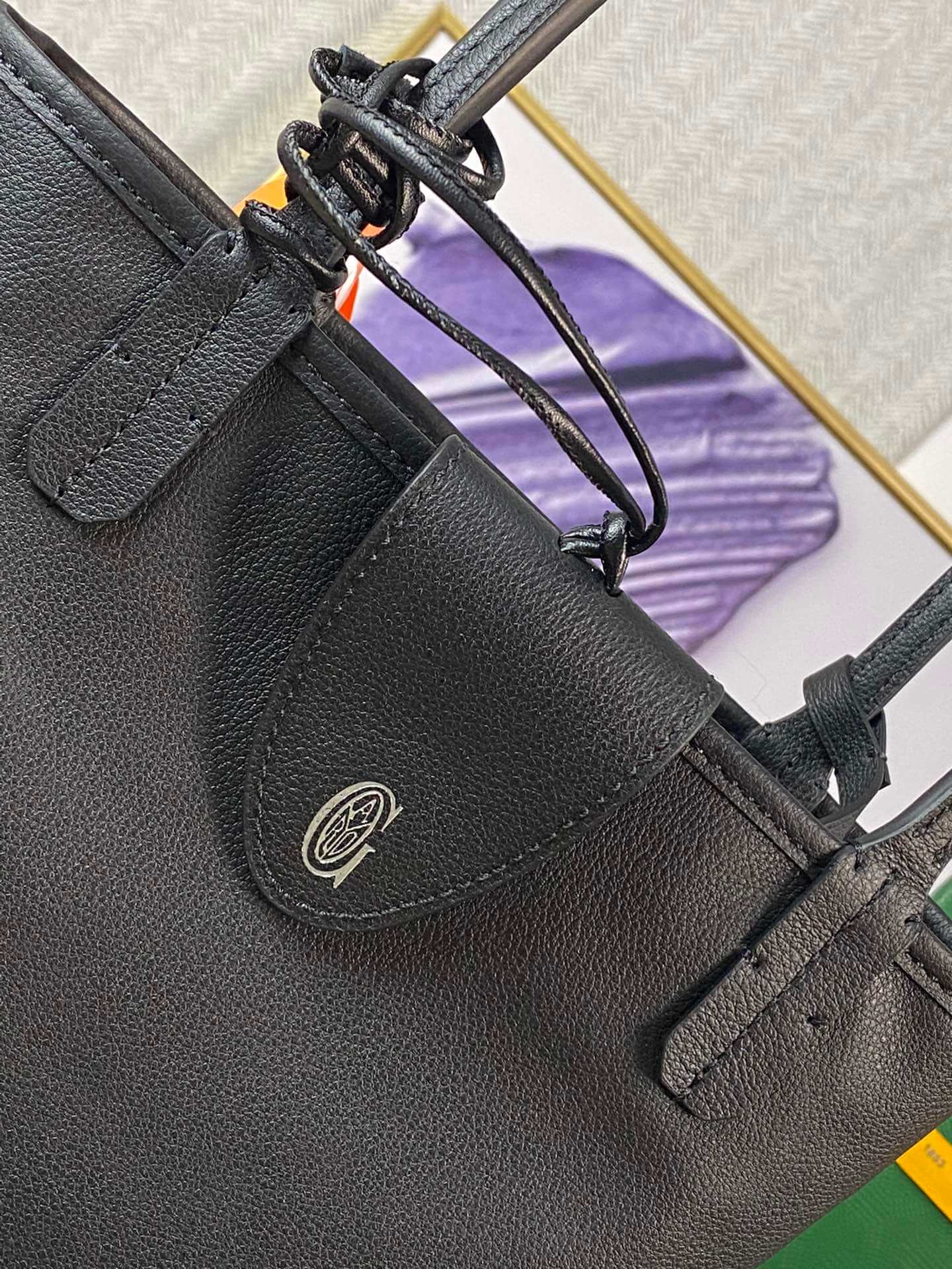 gy 020660 black sac anjou mini tote bag reversible leather