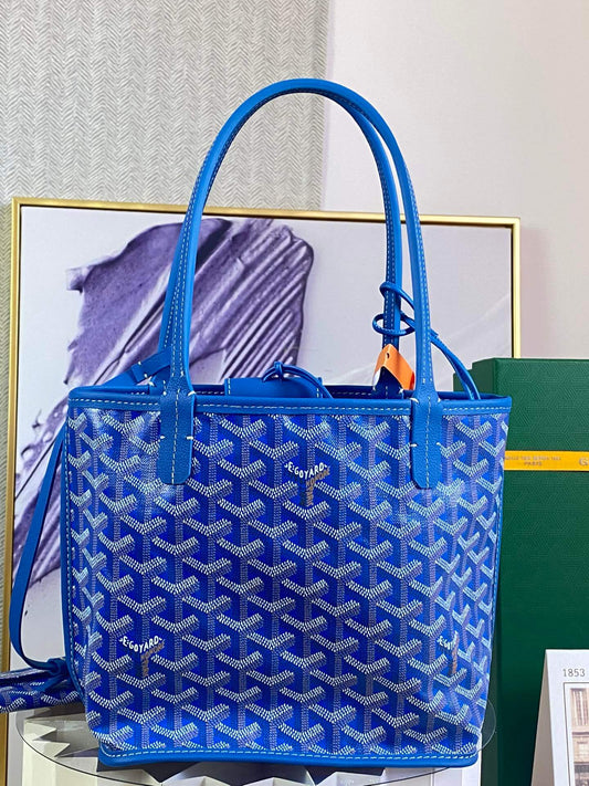 gy 020660 blue sac anjou mini tote bag reversible leather