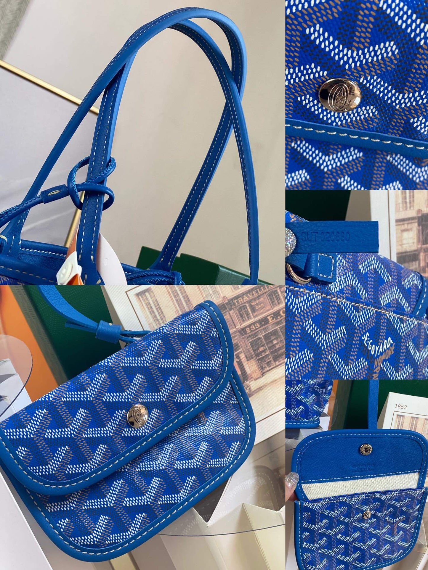 gy 020660 blue sac anjou mini tote bag reversible leather