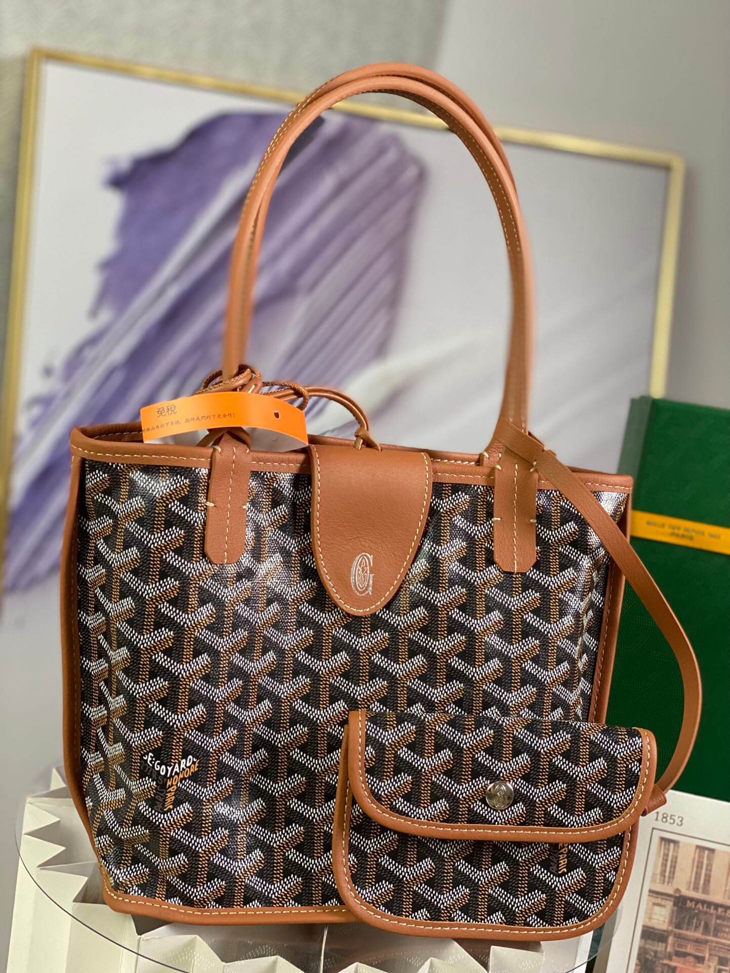 gy 020660 brown sac anjou mini tote bag reversible leather