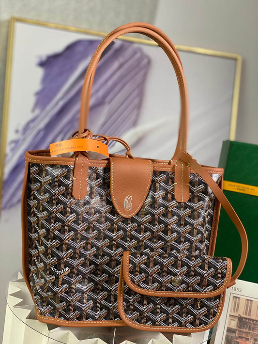gy 020660 brown sac anjou mini tote bag reversible leather