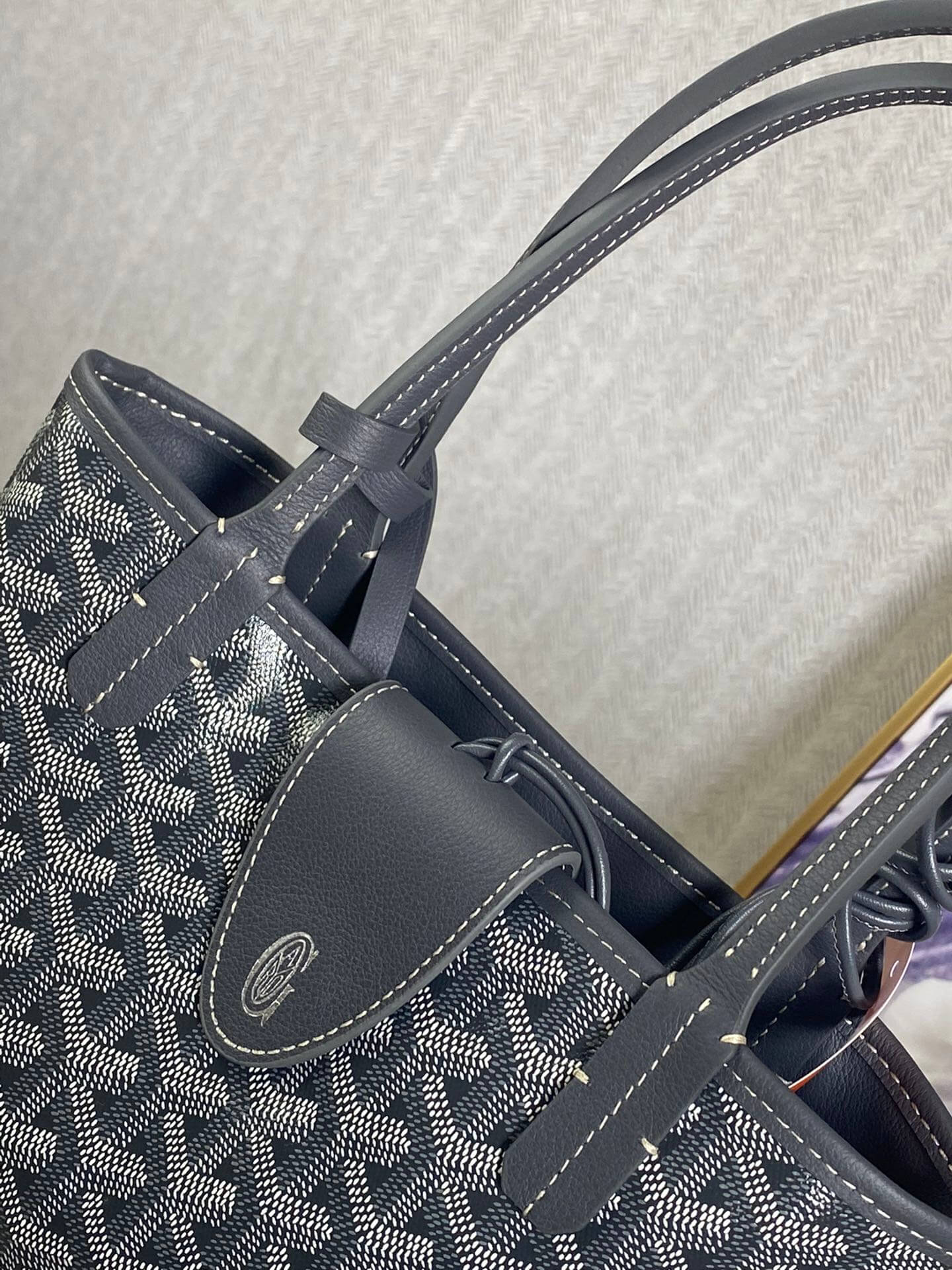 gy 020660 grey sac anjou mini tote bag reversible leather