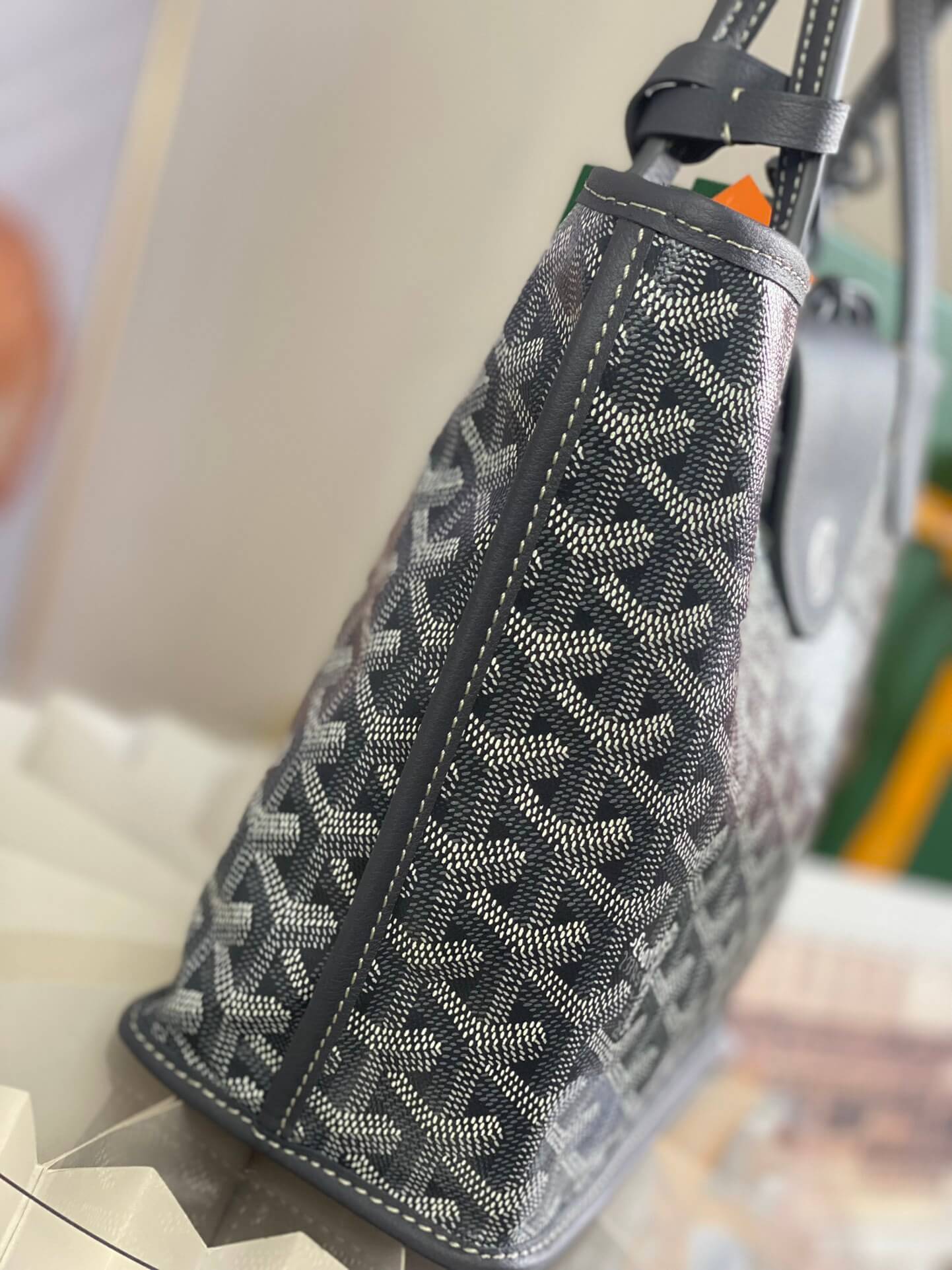 gy 020660 grey sac anjou mini tote bag reversible leather