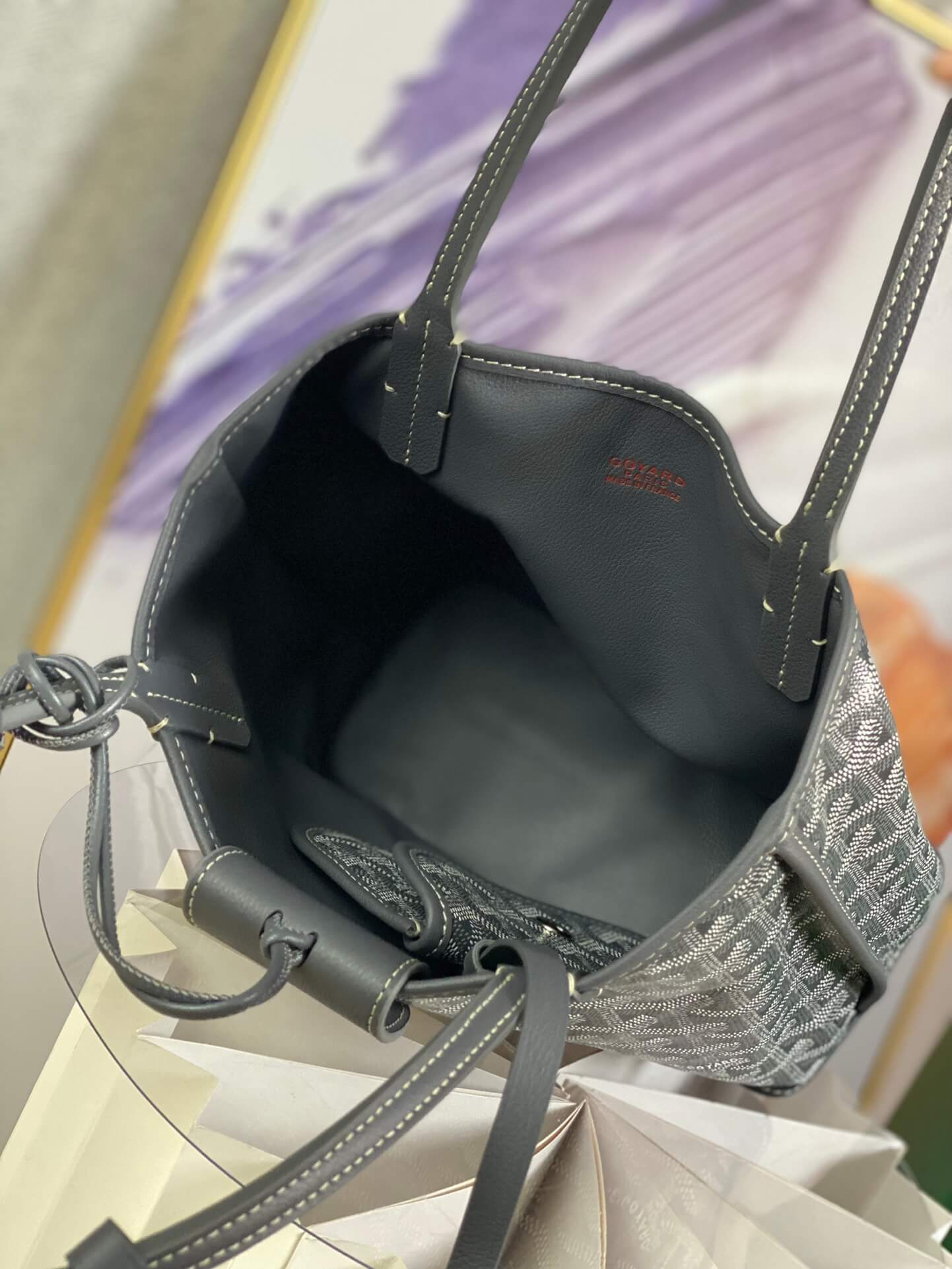 gy 020660 grey sac anjou mini tote bag reversible leather
