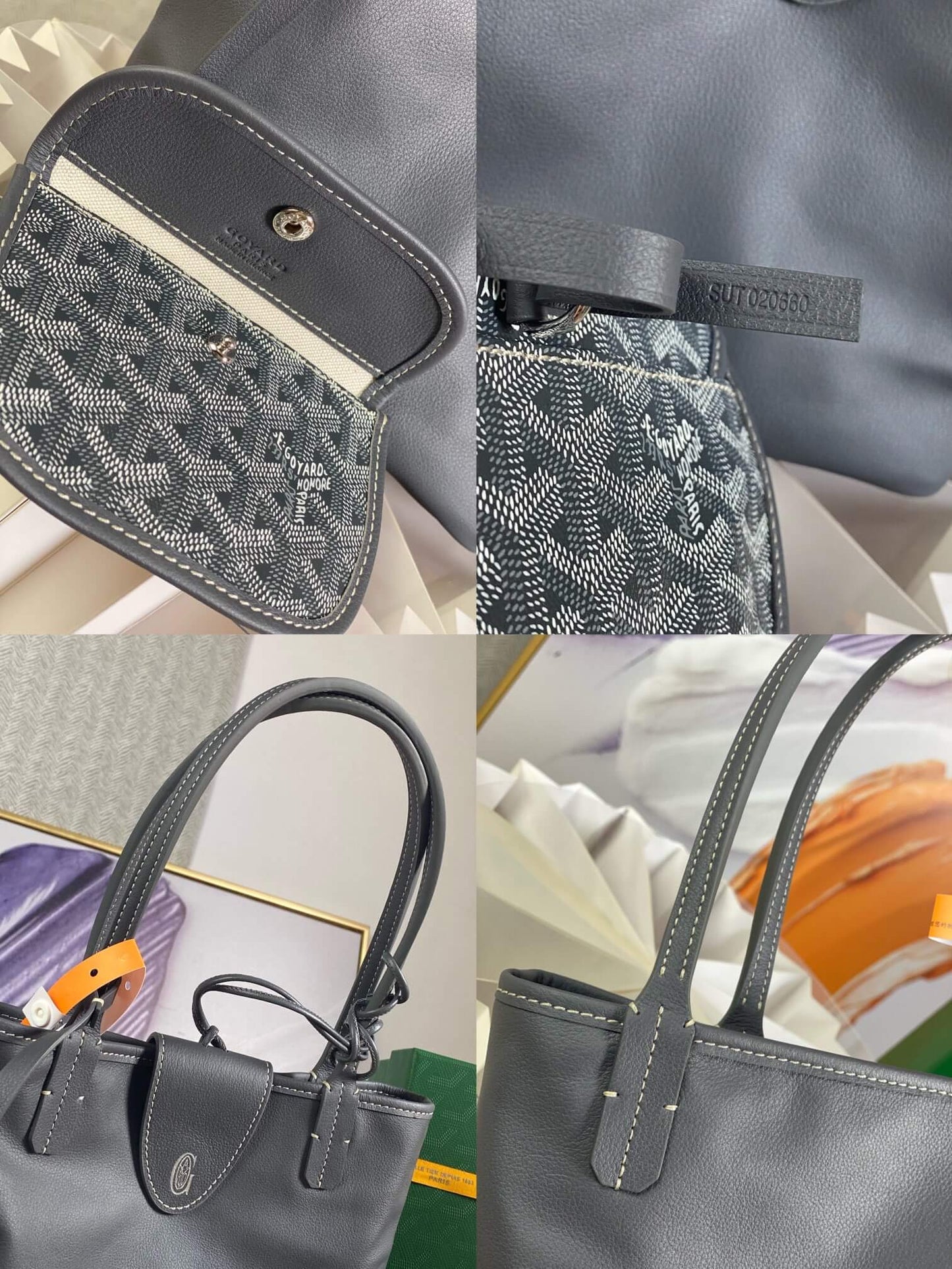 gy 020660 grey sac anjou mini tote bag reversible leather