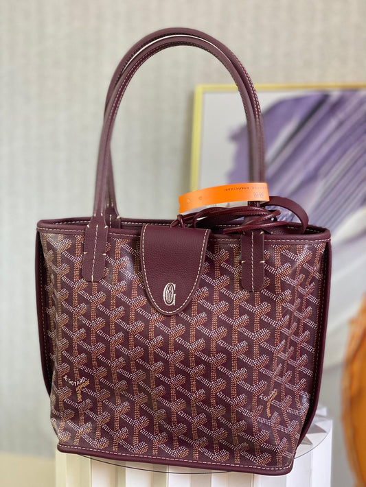 gy 020660 maroon win red sac anjou mini tote bag reversible leather