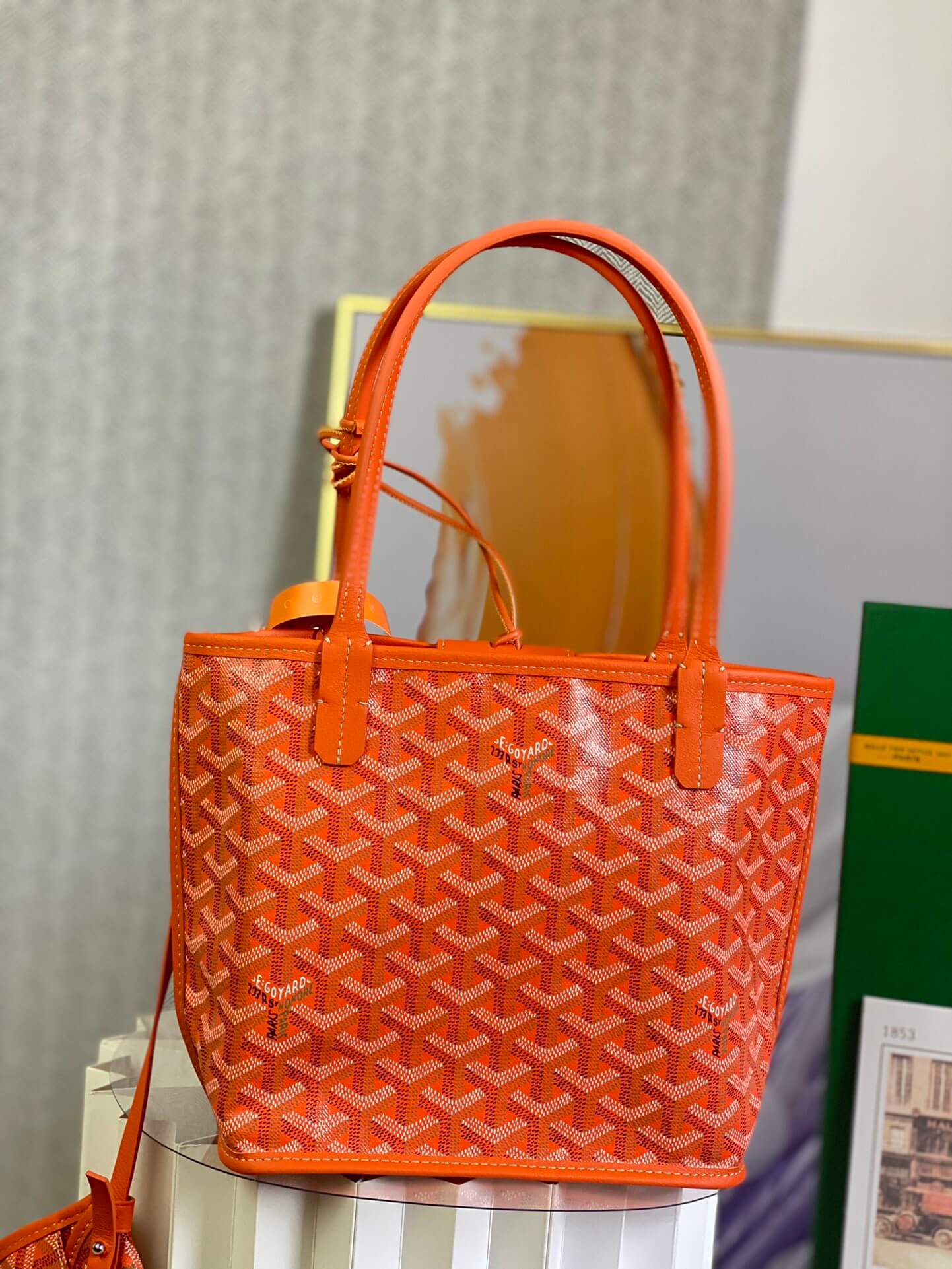 gy 020660 orange sac anjou mini tote bag reversible leather