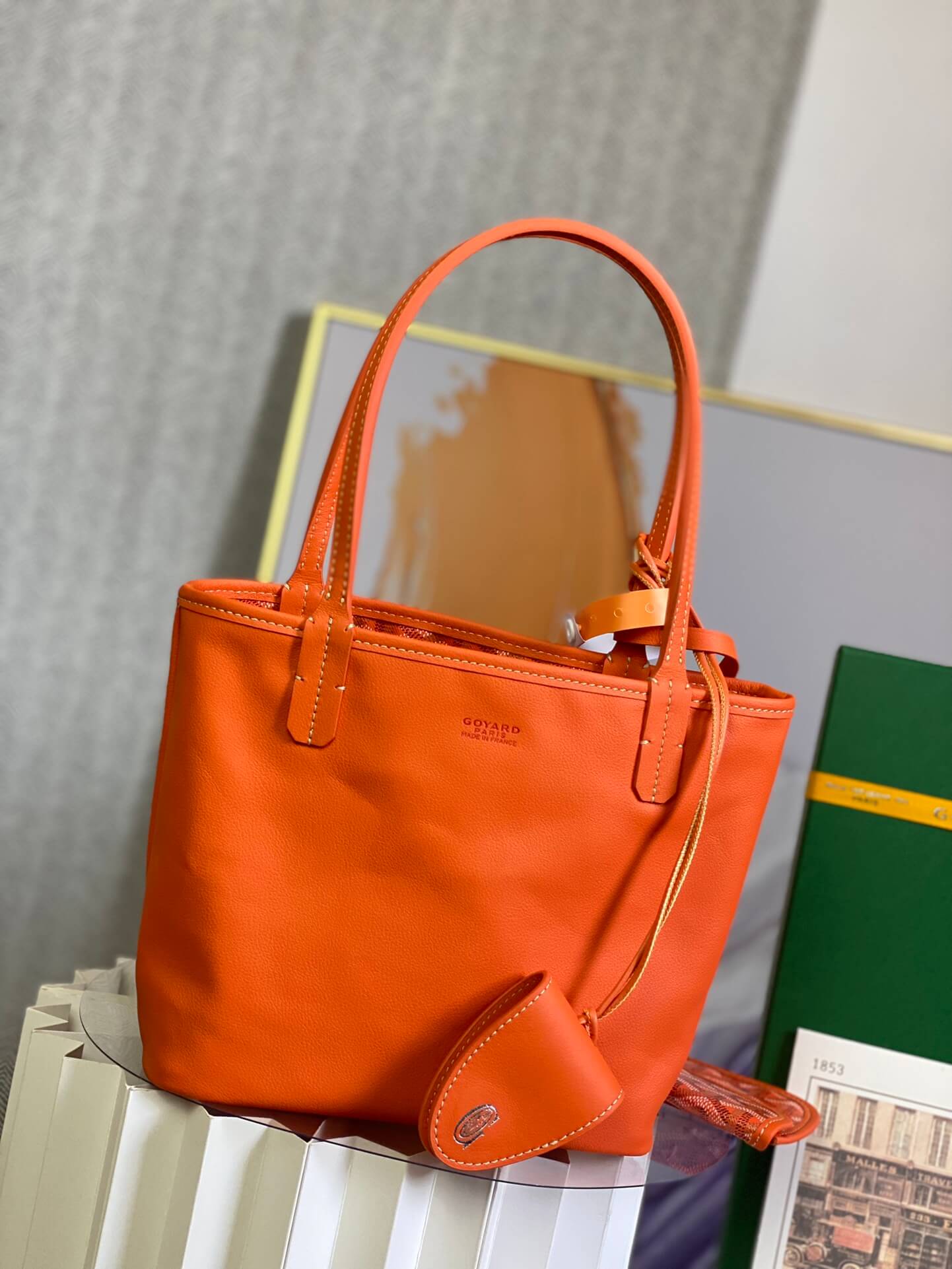 gy 020660 orange sac anjou mini tote bag reversible leather