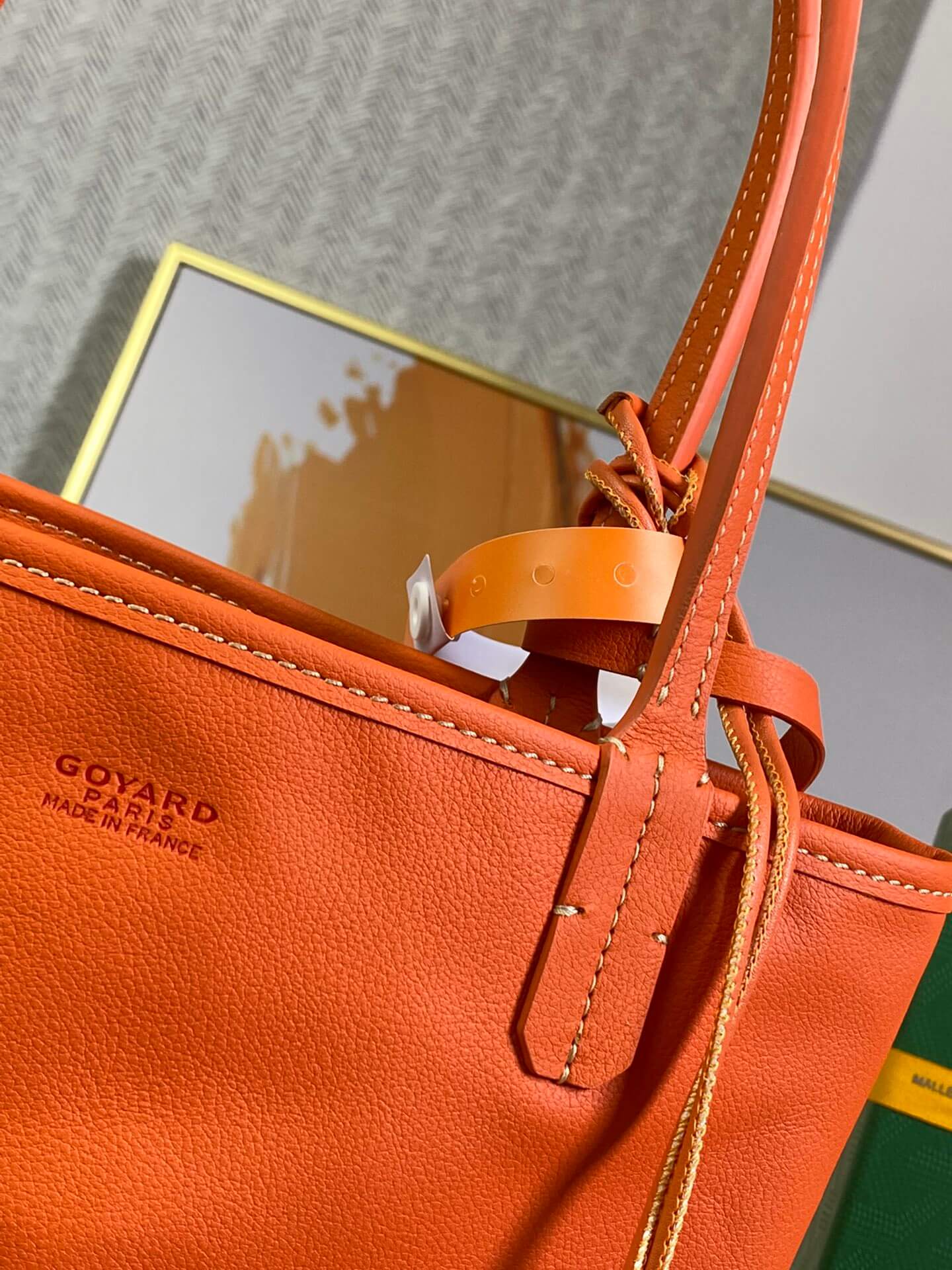gy 020660 orange sac anjou mini tote bag reversible leather