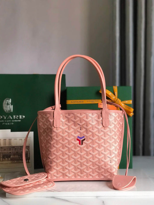gy 020660 pink sac anjou mini tote bag reversible leather