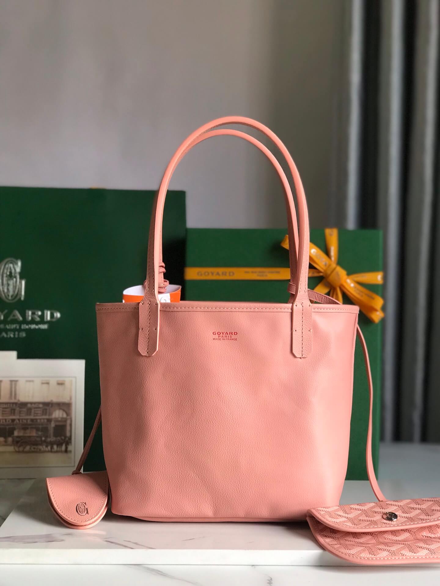 gy 020660 pink sac anjou mini tote bag reversible leather