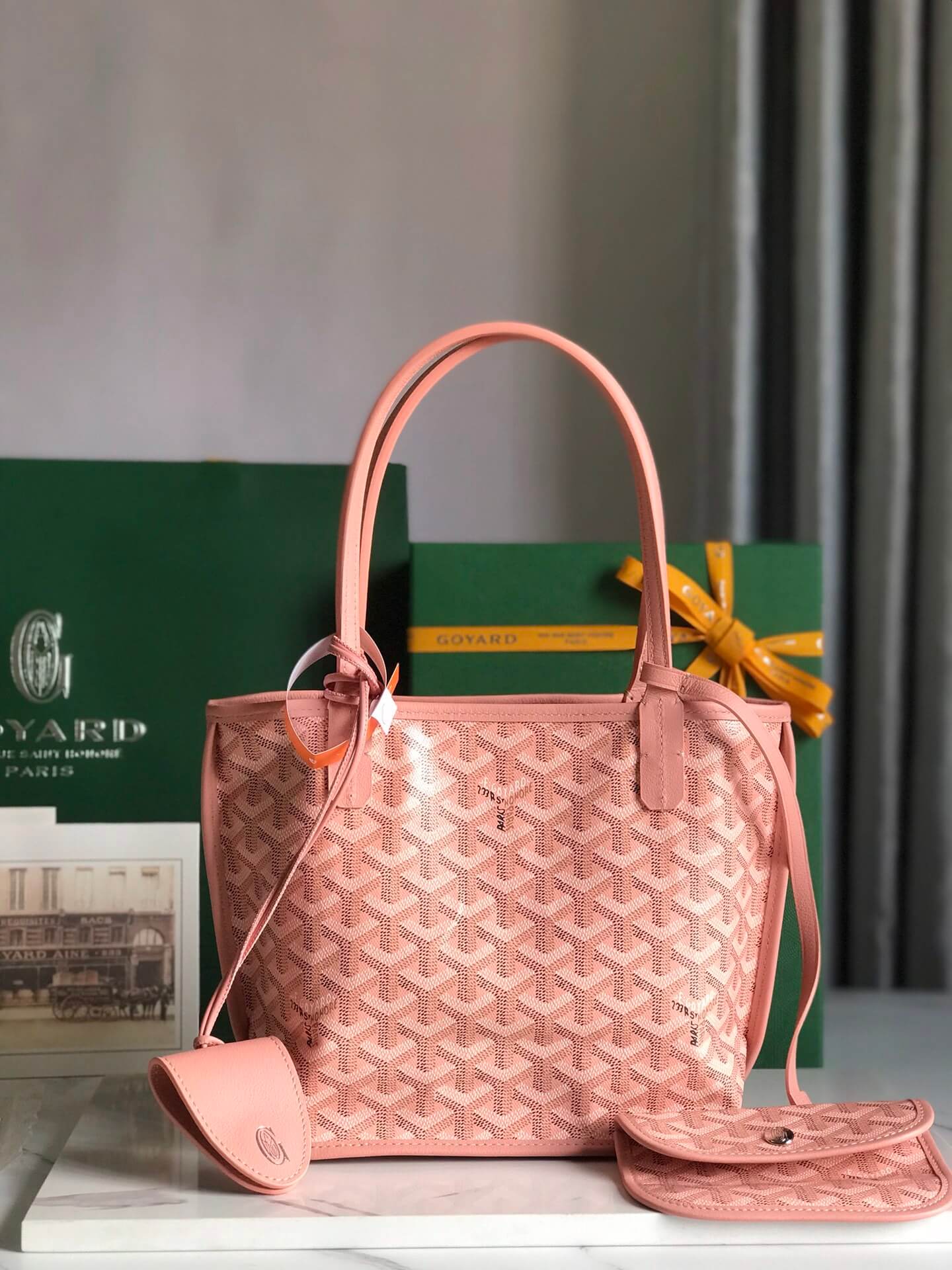 gy 020660 pink sac anjou mini tote bag reversible leather