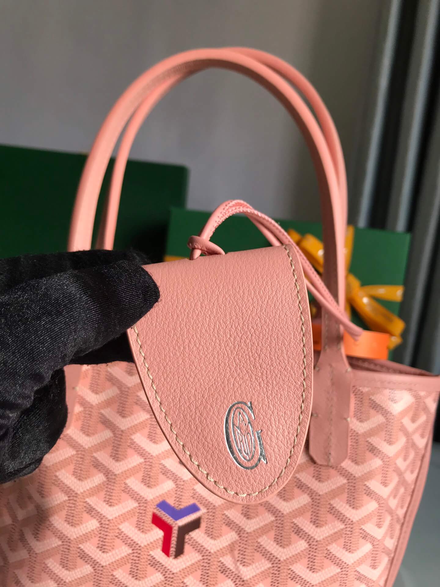 gy 020660 pink sac anjou mini tote bag reversible leather