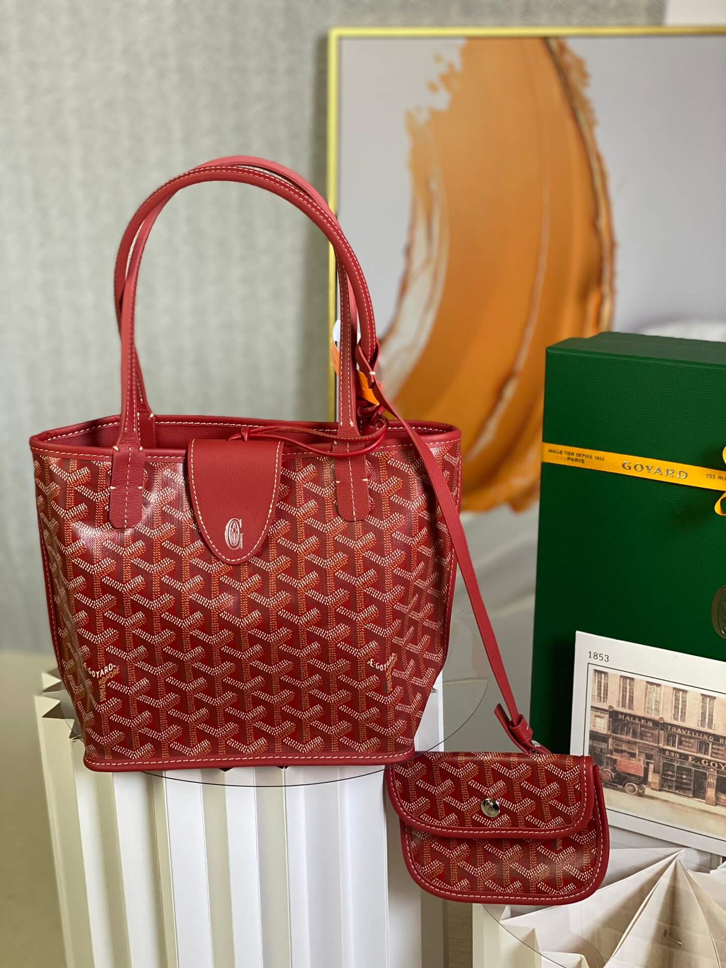 gy 020660 red sac anjou mini tote bag reversible leather