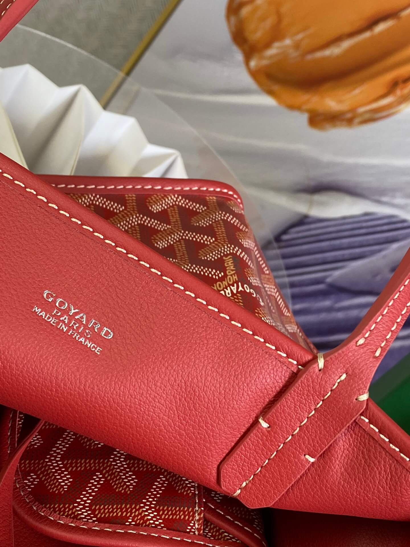 gy 020660 red sac anjou mini tote bag reversible leather