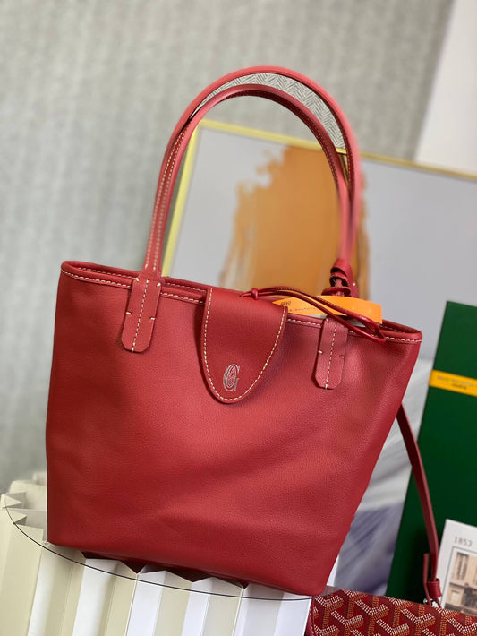 gy 020660 red sac anjou mini tote bag reversible leather