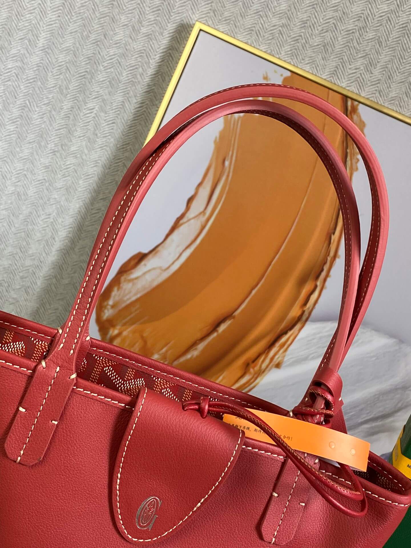 gy 020660 red sac anjou mini tote bag reversible leather