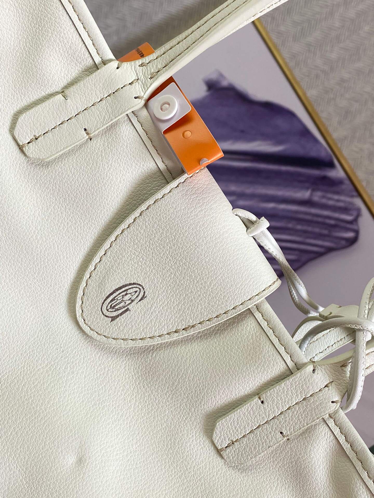 gy 020660 white sac anjou mini tote bag reversible leather