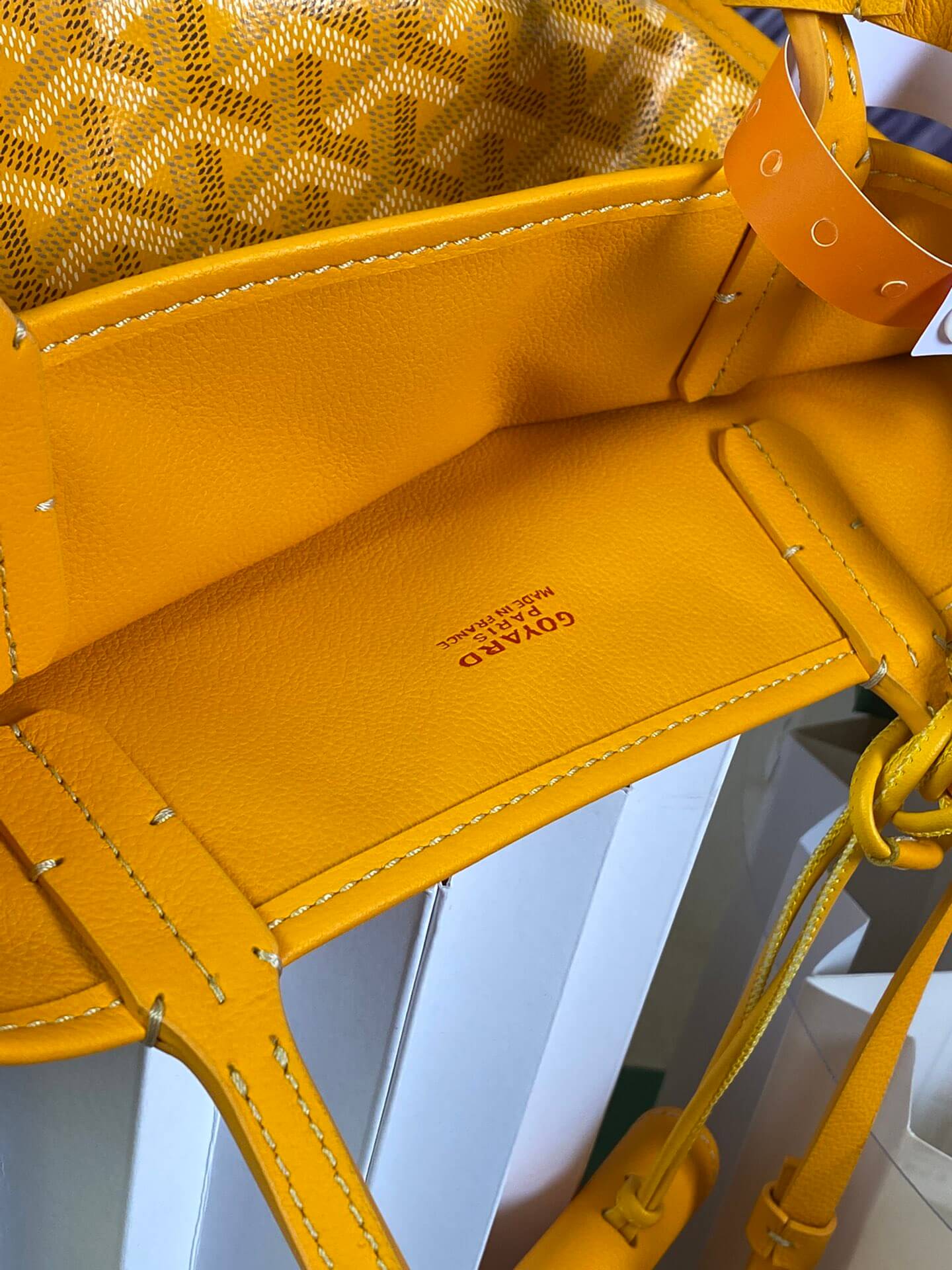 gy 020660 yellow sac anjou mini tote bag reversible leather