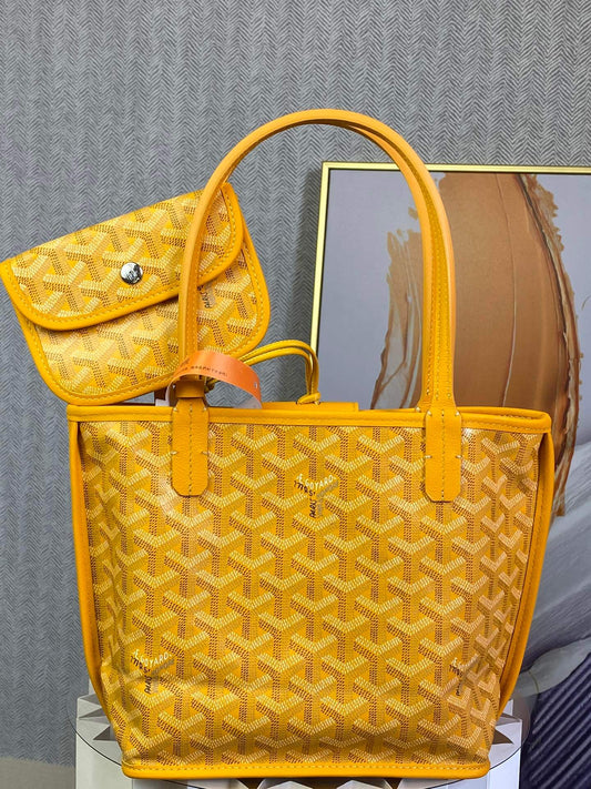 gy 020660 yellow sac anjou mini tote bag reversible leather