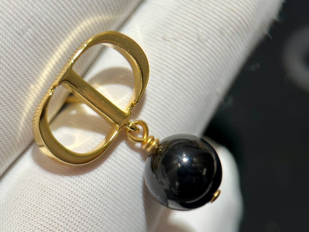 gold cd black beads exquisite versatile fashion earrings ehc27