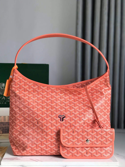 goyar boheme hobo handbag 020223 coral pink