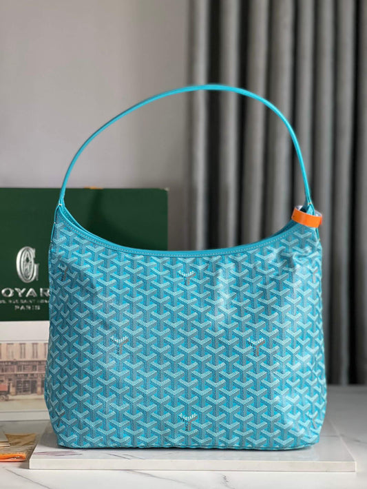 goyar boheme hobo handbag 020223 turquoise blue