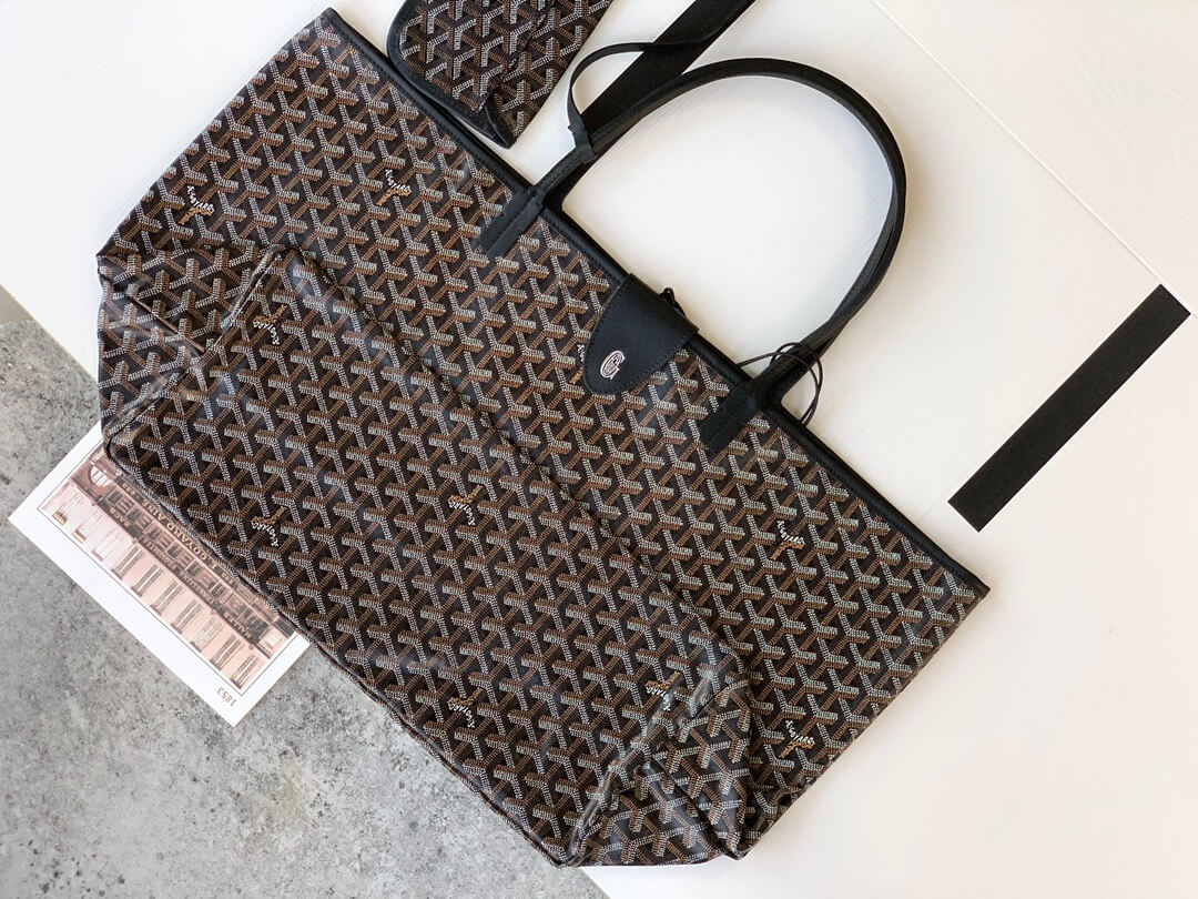 goyard saint louis gm bag tote handbag black 020144