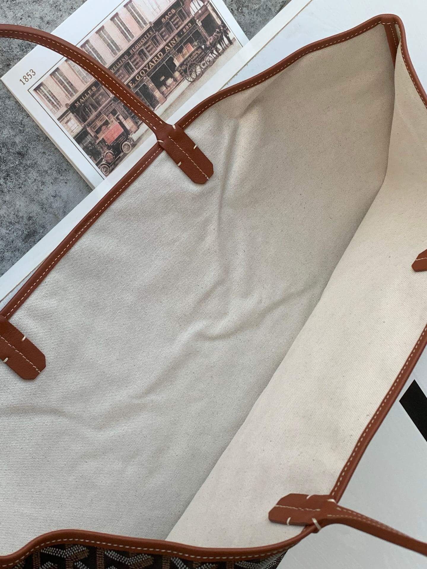 goyard saint louis gm bag tote handbag brown 020144