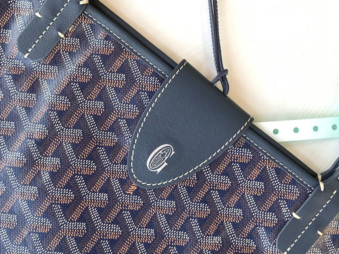 goyard saint louis gm bag tote handbag navy blue 020144
