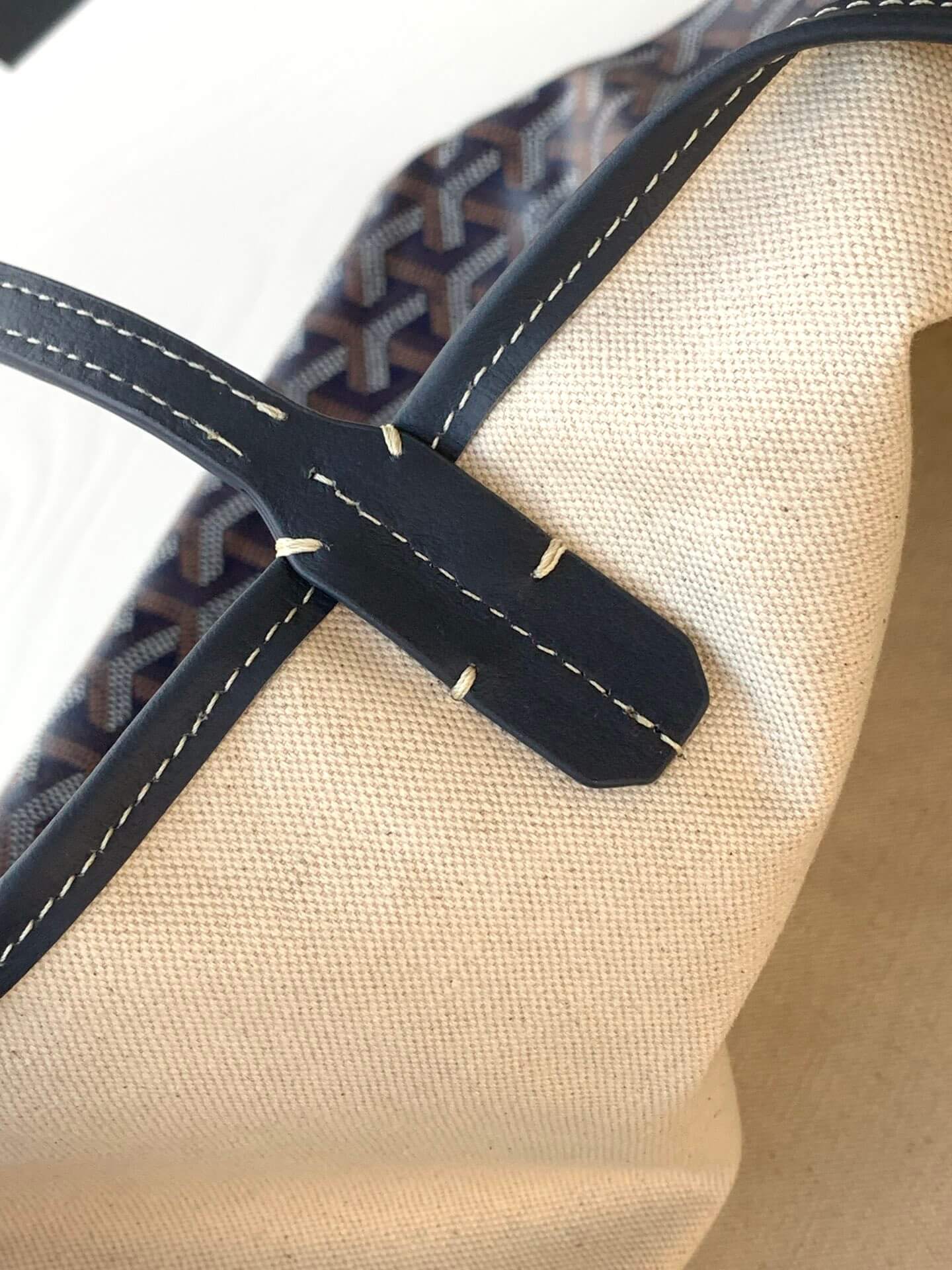goyard saint louis gm bag tote handbag navy blue 020144