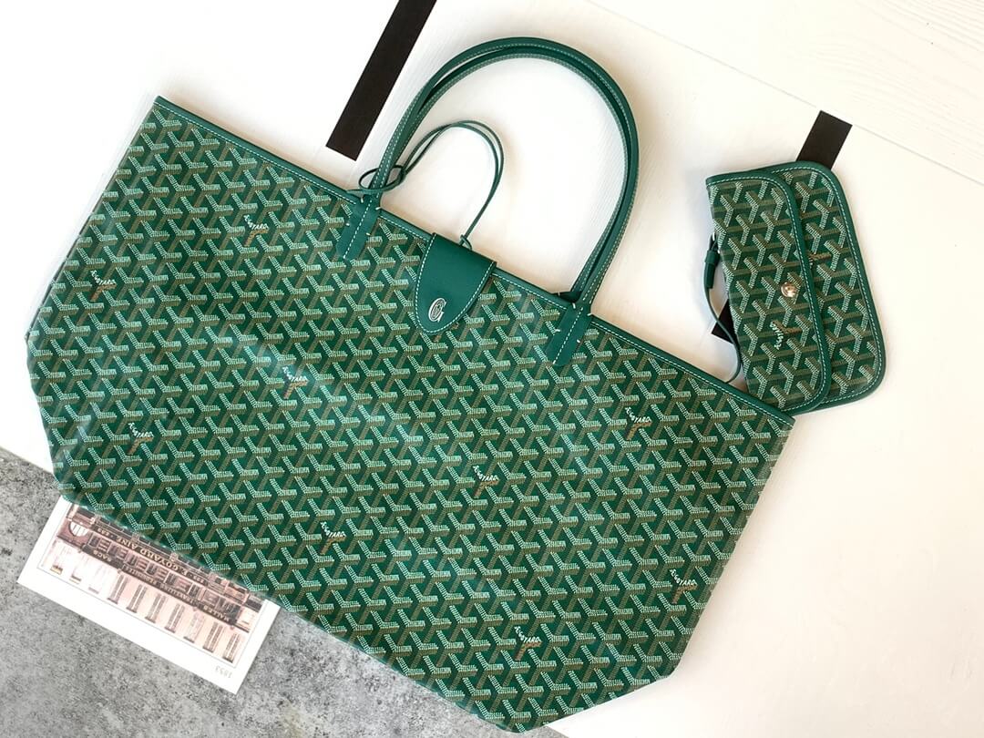 goyard saint louis gm bag green