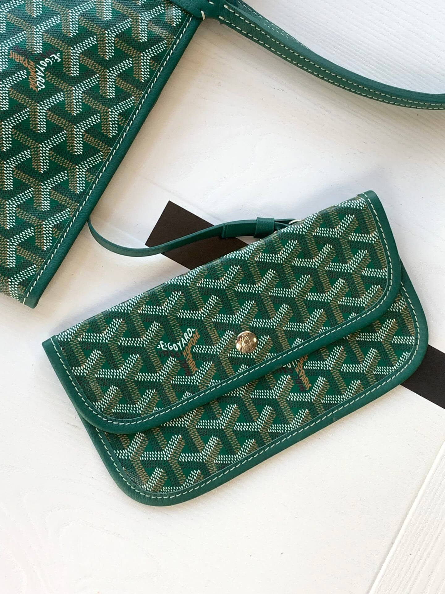 goyard saint louis gm bag tote handbag green 020144