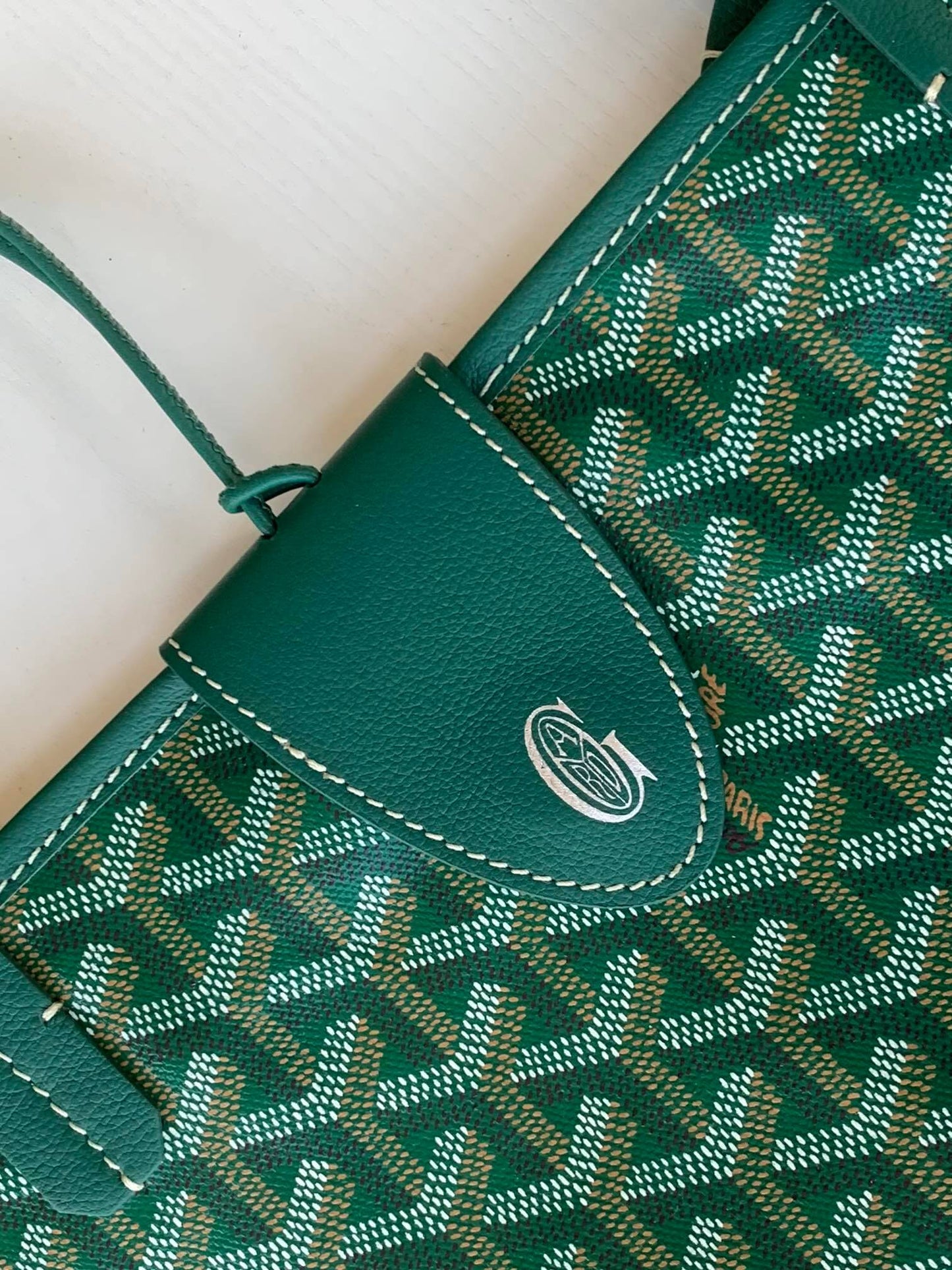 goyard saint louis gm bag tote handbag green 020144
