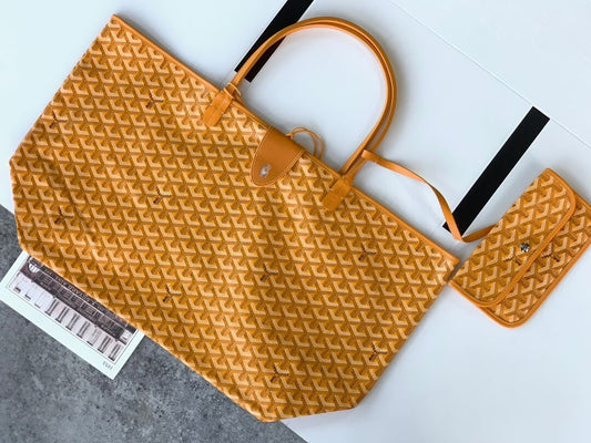 goyard saint louis gm bag tote handbag yellow 020144