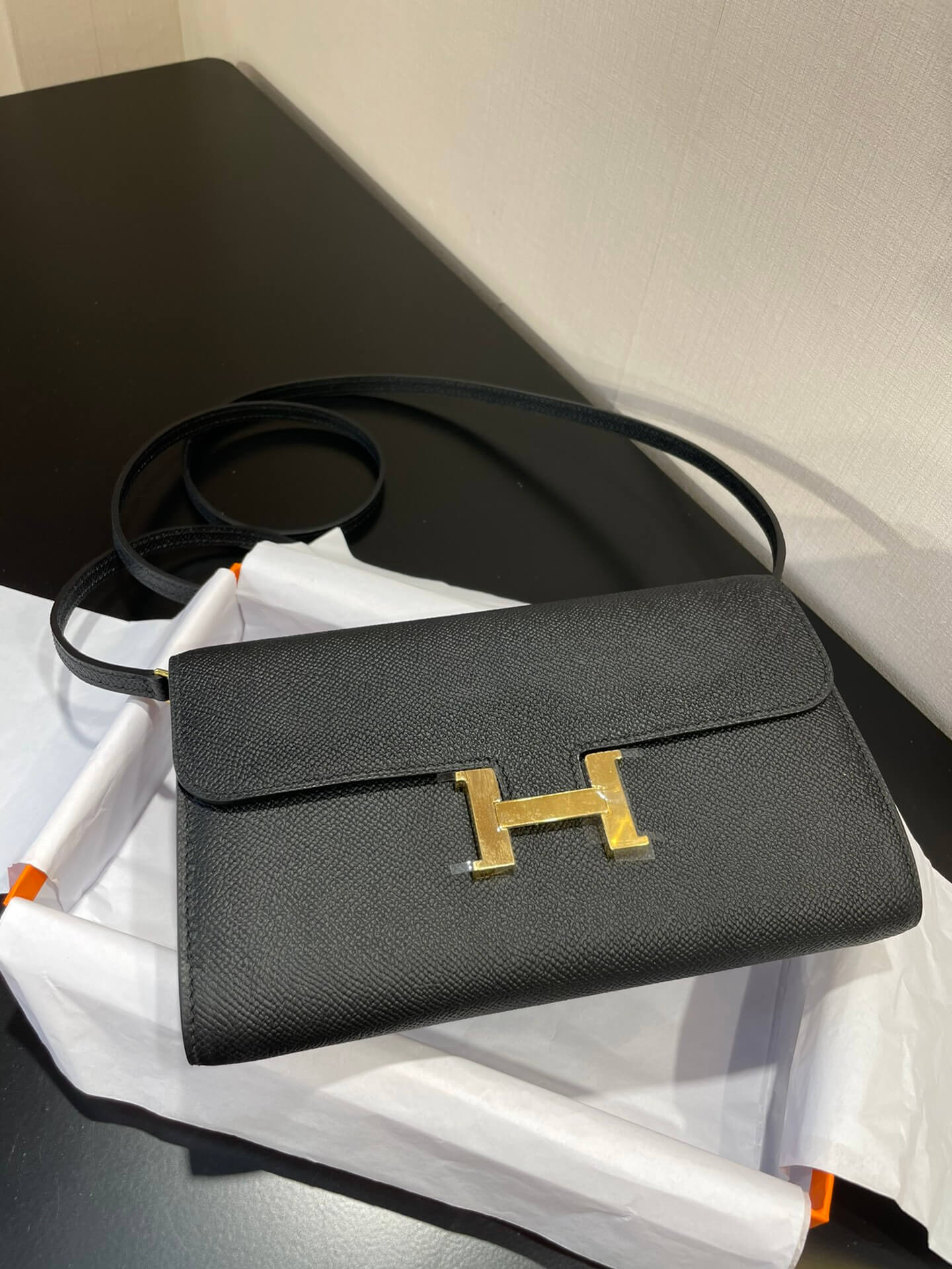 HM Constance to to Gold Black Epsom Crossbody bag E7098875