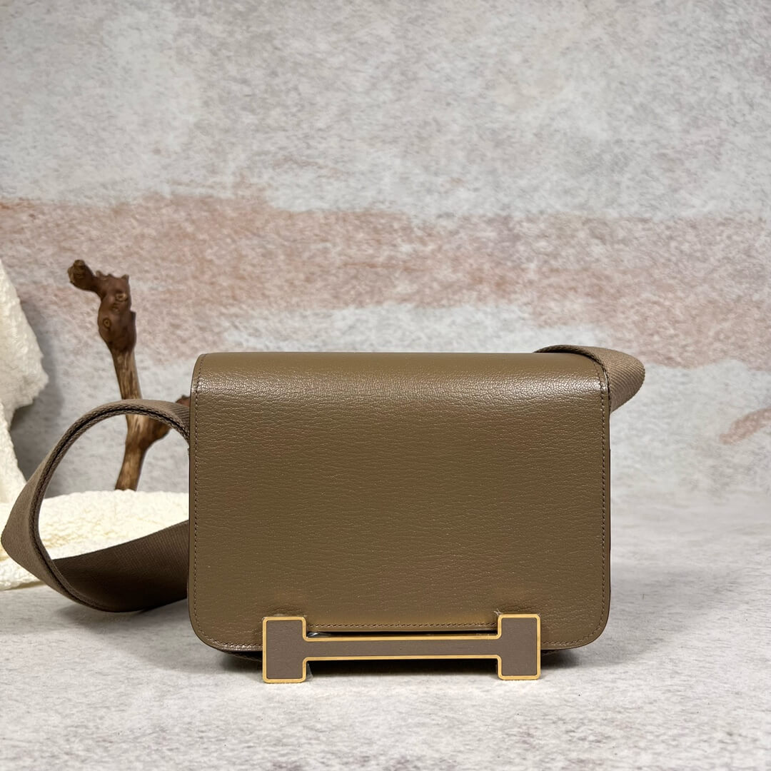 HM Geta Chevre Quebraco phw goatskin Shoulder bag ZF2505021 elephant grey