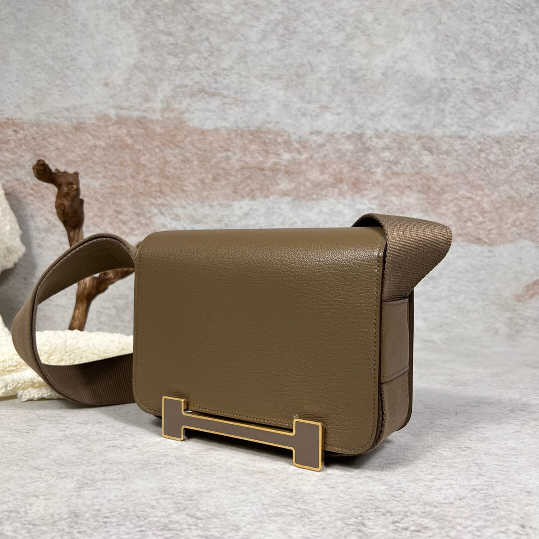 HM Geta Chevre Quebraco phw goatskin Shoulder bag ZF2505021 elephant grey