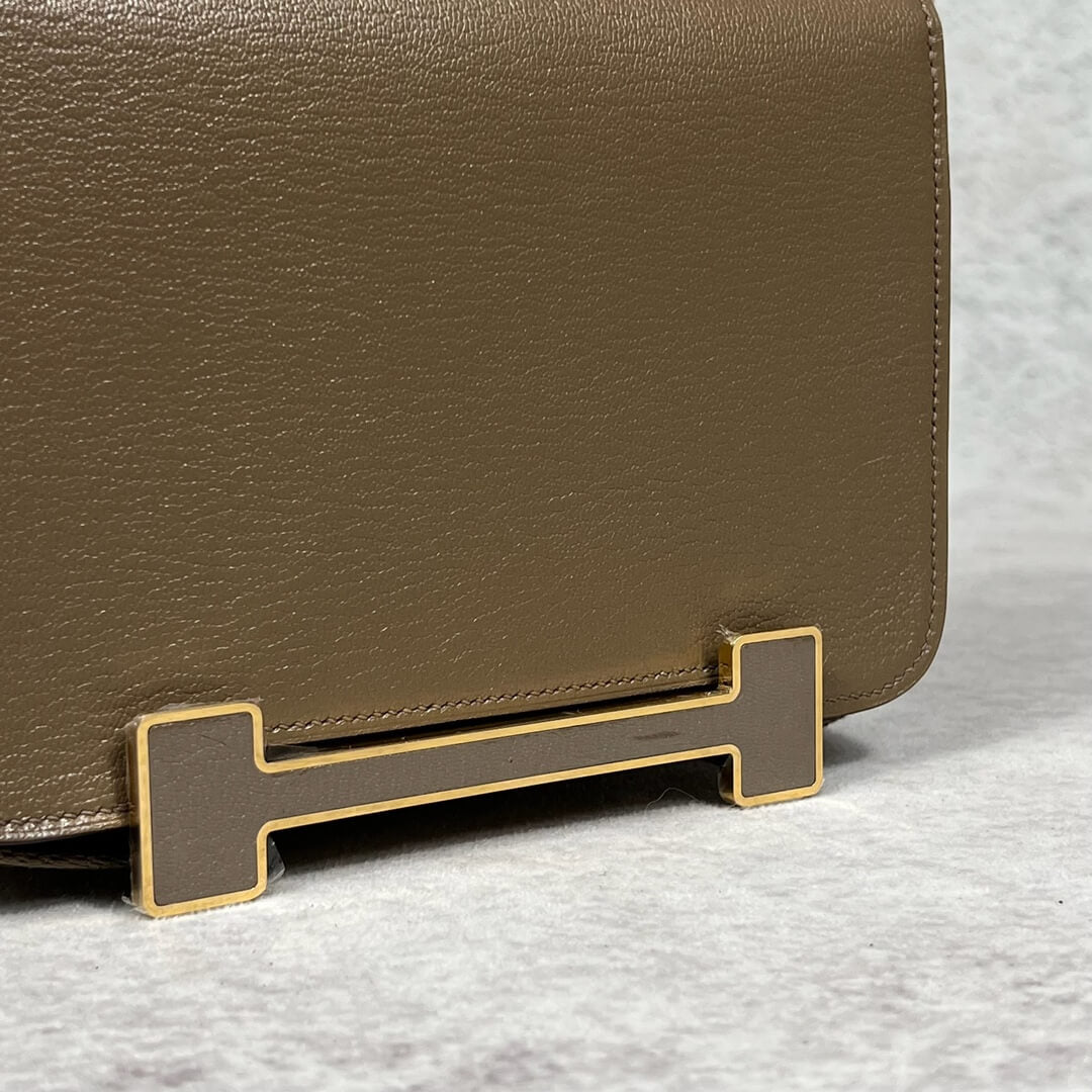 HM Geta Chevre Quebraco phw goatskin Shoulder bag ZF2505021 elephant grey