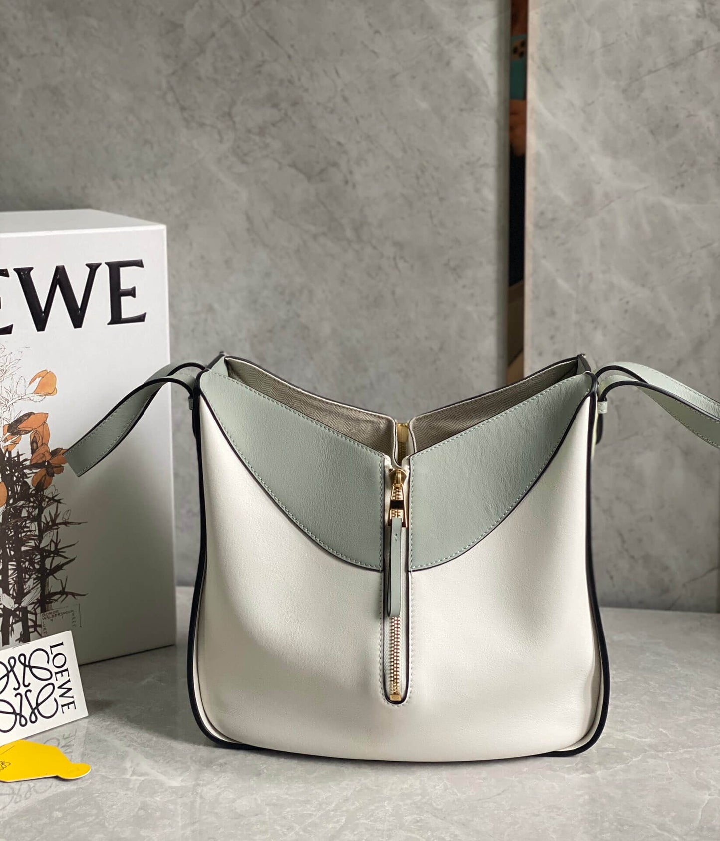 hammock bag shoulder bag 2022 new color grey green cowhide leather id216